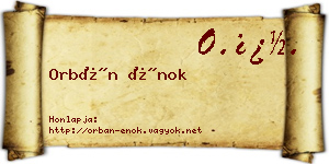 Orbán Énok névjegykártya